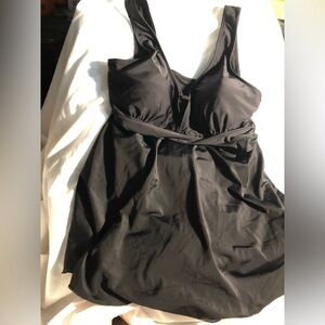 Shekini one piece dress swimsuit with shorts bottom wide straps Size XL